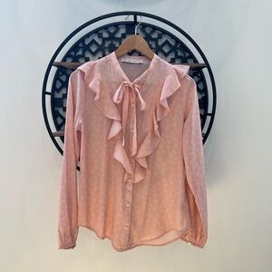 💕 Abercrombie & Fitch Pink Ruffle Blouse